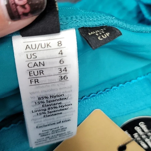 NIPTUCK Omega Teal Texture Joanne Twist Front Design Tummy Control One Piece - Picture 7 of 9